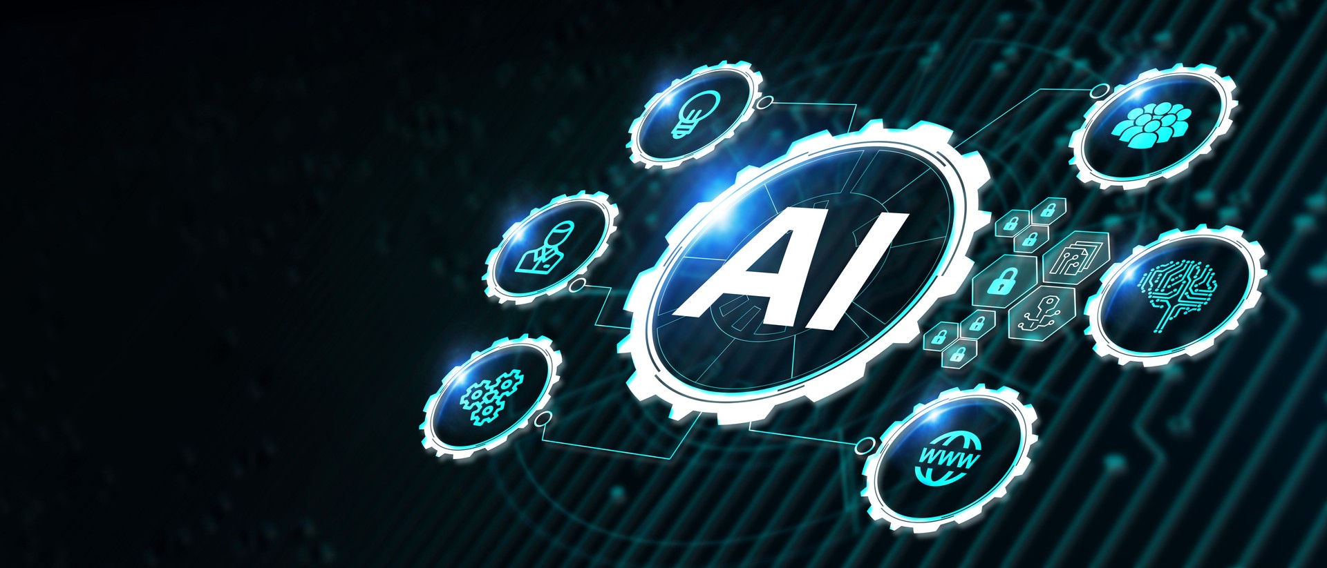 AI Learning and Artificial Intelligence Concept. Business, modern technology, internet and networking concept.